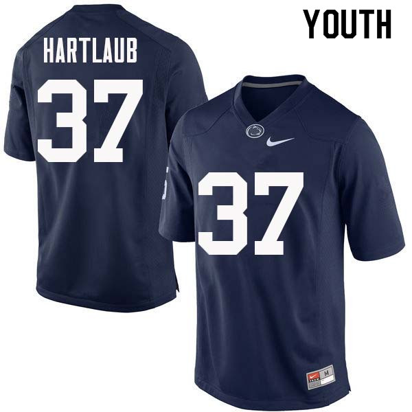 Youth #37 Drew Hartlaub Penn State Nittany Lions College Football Jerseys Sale-Navy